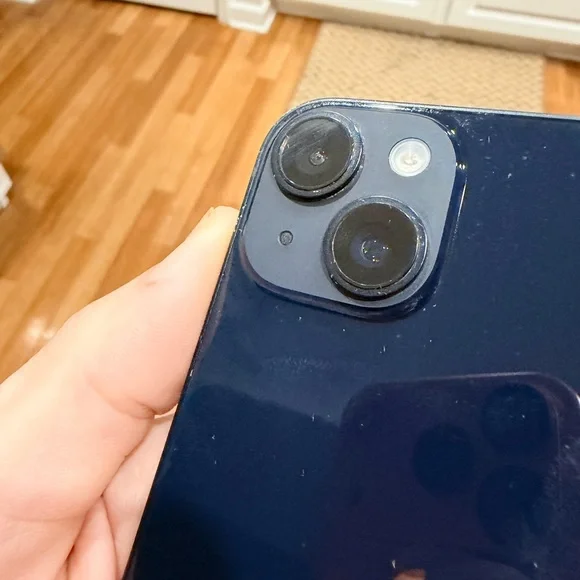 Black Smartphone with Blue and White Display